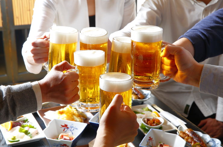 ビールで乾杯