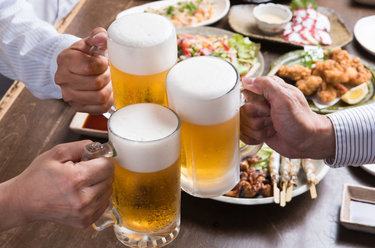 ビールで乾杯